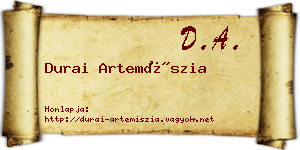 Durai Artemíszia névjegykártya